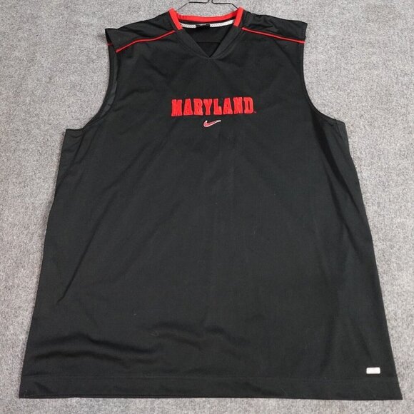 Vintage Maryland Terps Jersey XL Black Red Embroidery Nike Team 2004 - Picture 1 of 7